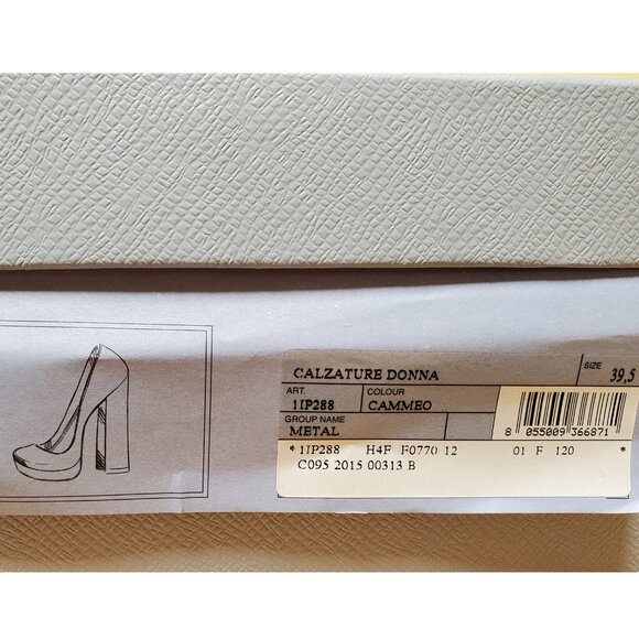 PRADA SHOES METALLIC BRONZE PUMPS HIGH HEEL sz IT 39.5 US 9.5 - Picture 6 of 6